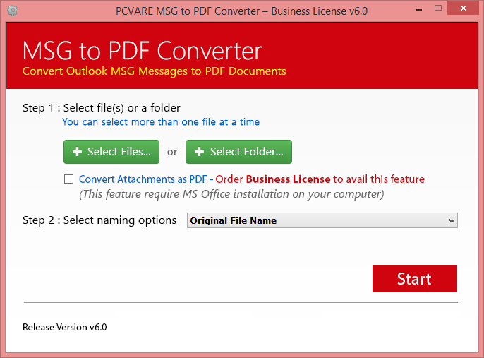 MSG to PDF Converter 6.0